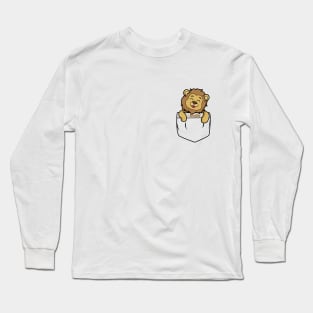 Cute lion popping out of the pocket Long Sleeve T-Shirt